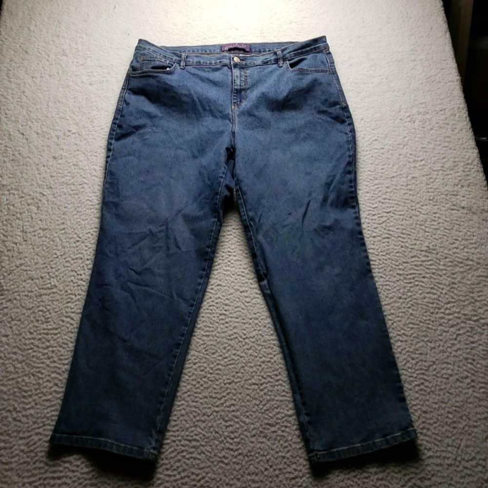 Gloria Vanderbilt Jeans Womens 18W Short Blue Relaxed Straight Stretch Denim